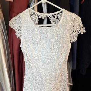 Lulu's White Floral Lace Dress